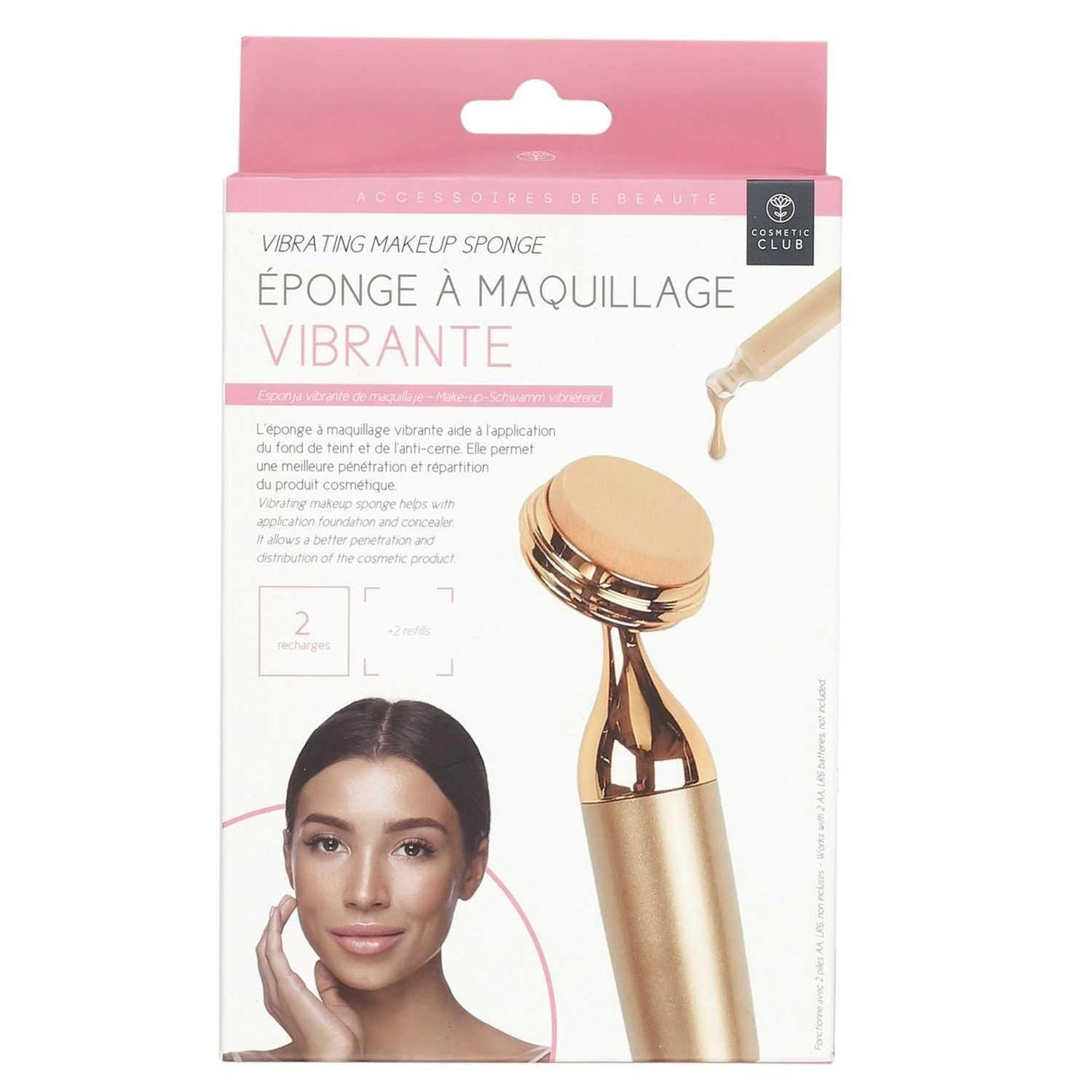 COSMETIC CLUB - EPONGE A MAQUILLAGE VIBRANTE ET 4 RECHARGES - STOCK4U GROUP